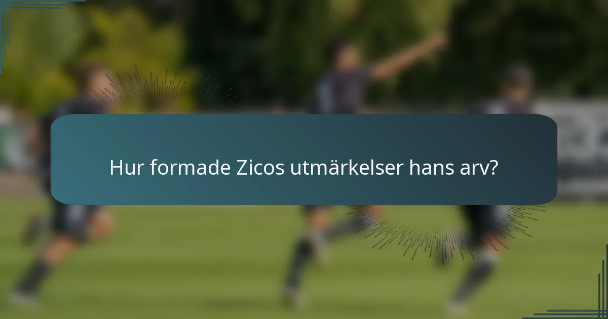Hur formade Zicos utmärkelser hans arv?