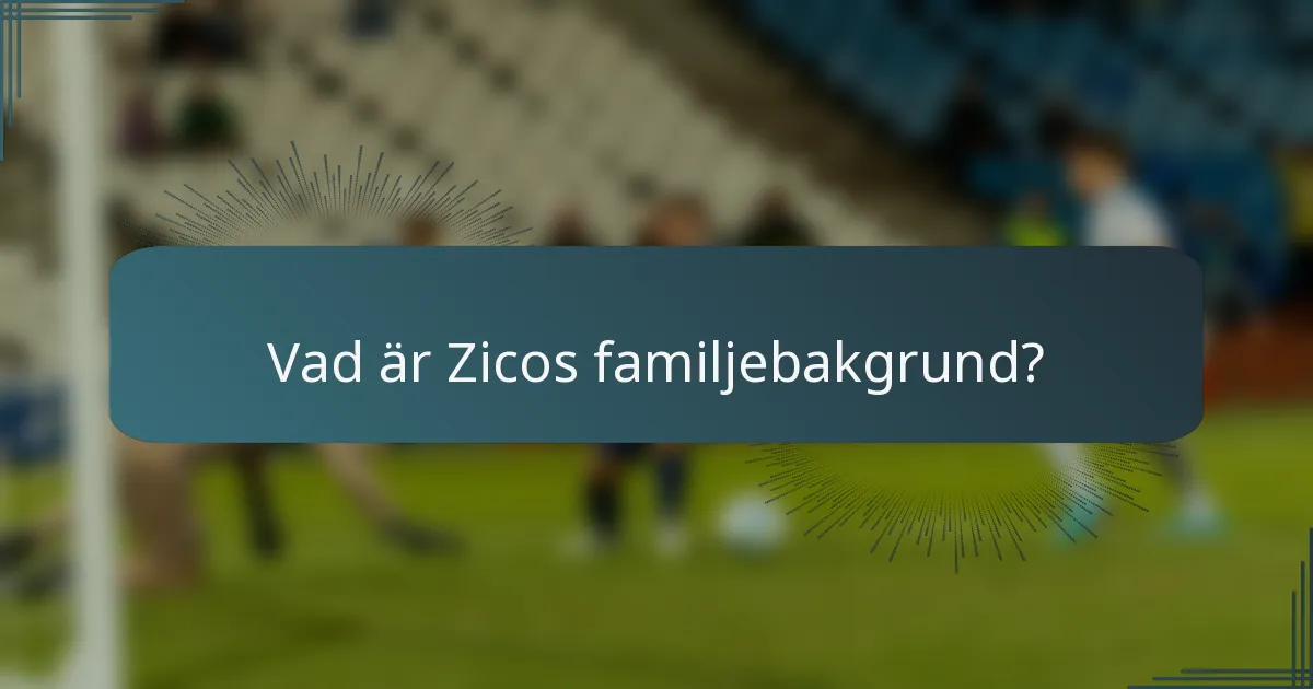 Vad är Zicos familjebakgrund?