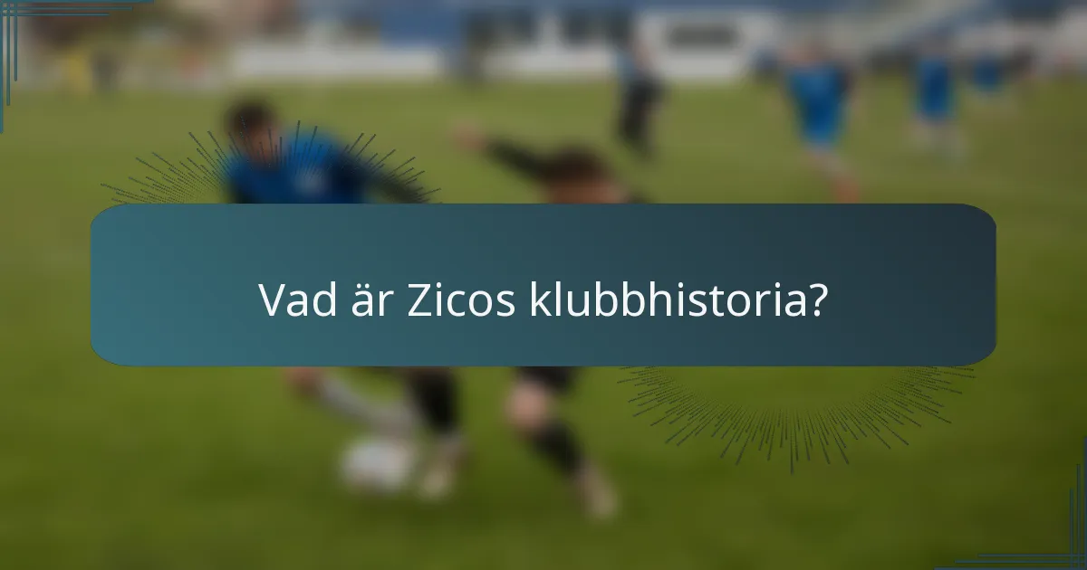 Vad är Zicos klubbhistoria?