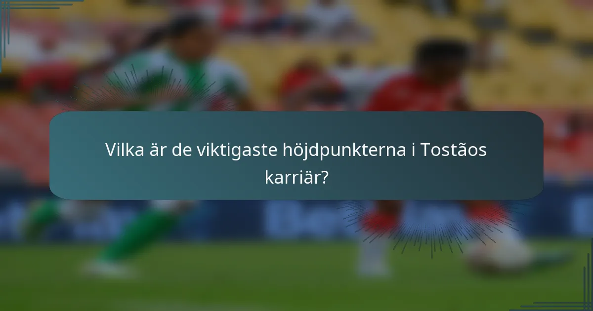 Vilka är de viktigaste höjdpunkterna i Tostãos karriär?