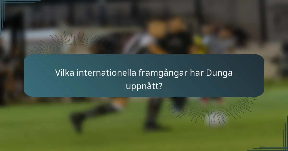 Vilka internationella framgångar har Dunga uppnått?
