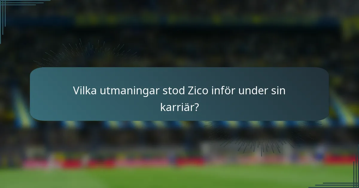 Vilka utmaningar stod Zico inför under sin karriär?